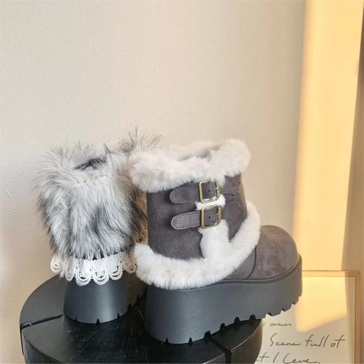 【多种穿法】厚底加绒雪地靴 加厚毛绒 锁温保暖 厚底增高显瘦 任意搭配 商品图7
