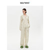 SELFWHO亚麻棉混纺浅卡其色条纹衬衫睡衣套装女2026春新款家居服 商品缩略图3