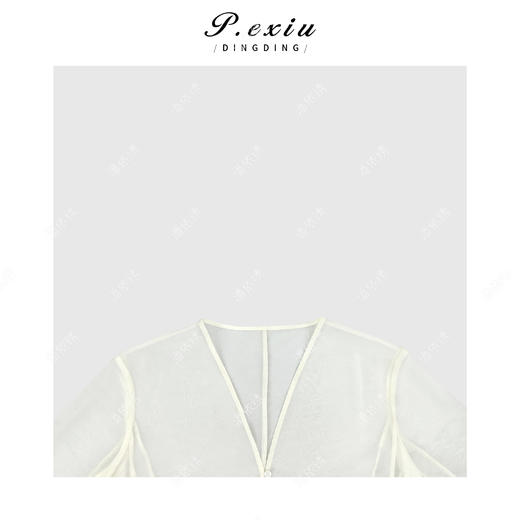 05-6潘依绣丁丁宠粉气质高级叠穿透纱V领衬衫Q6617 商品图2