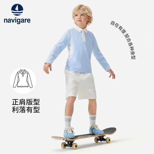 【120-160】【纳维凯尔】意大利小帆船男童休闲长袖POLO衫 商品图4