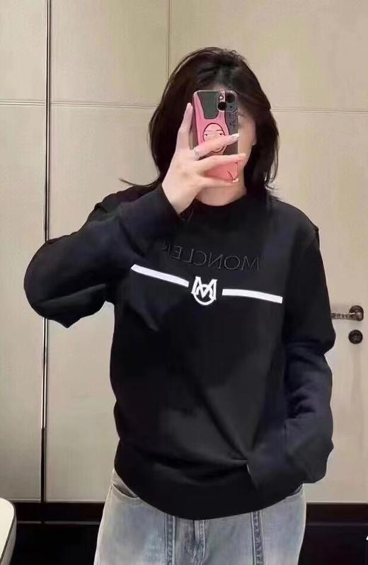 F012220手臂徽标字母logo胶印植绒男女款加绒圆领卫衣 商品图7