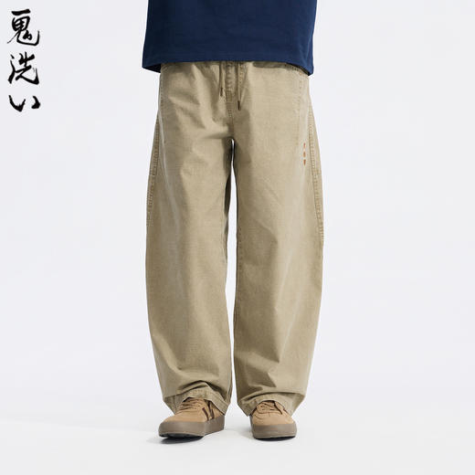 ONIARAI/鬼洗26春季棒系列招财猫水洗宽松廓形弯腿长裤男 26N4402 商品图1