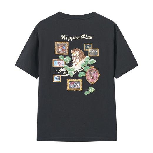 ONIARAI/鬼洗26春季新品泥棒蓝马年画框艺术短袖T恤男 26NOB31 商品图4