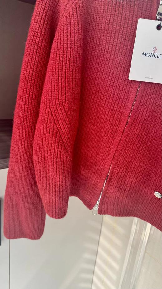 F012209深灰坑条针织拉链开衫宽松落肩的oversize版型针织衫 商品图13