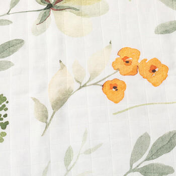 英氏（YEEHOO）竹棉抗菌吸湿透气浴巾新生洗澡巾男女宝毛巾 满印花叶115*115CM 商品图1