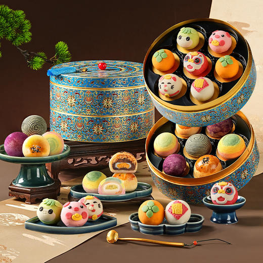 【景上凝酥礼盒】皇家高端中式糕点礼盒送礼西安特产文创礼品手工菓子糕点年货礼品801g 商品图0