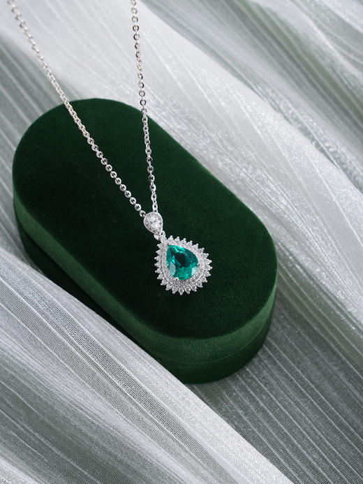 子佩集【薄荷晨光】银S925套链【PM2311-1-XF】项链培育宝石祖母绿2601 商品图3