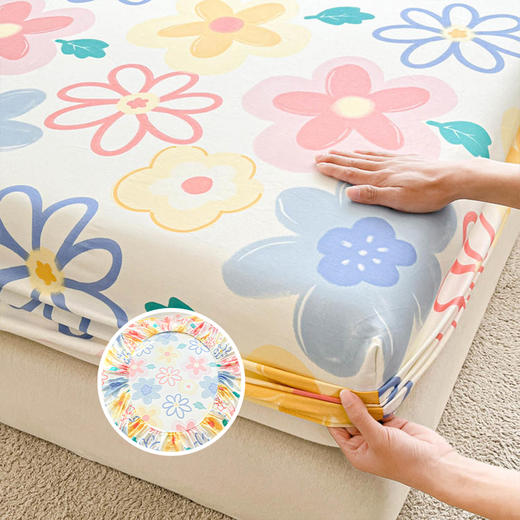 【品牌直发】加倍生活 亲肤舒适全棉纯棉印花床单/床笠单件 多色可选 1.5m/1.8m床可选 商品图2