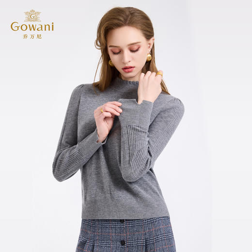 【100%绵羊毛】乔万尼新品冬云柔半高领木耳领温柔针织打底毛衣ED4M808 商品图7