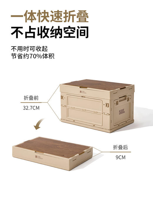 牧高笛睿纳折叠箱精致露营收纳箱便携轻量户外车载杂物收纳塑料箱 商品图1