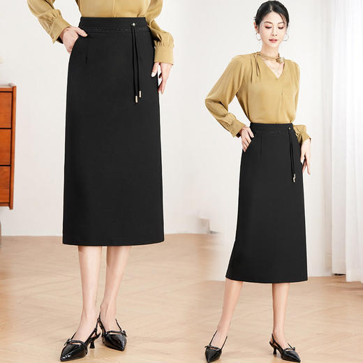 「自」全新升级【铂金会员128/天猫169/差价41】(23020)洛诗琳时尚垂感直筒半身裙2026春季新款高腰显瘦中长包臀裙 商品图3