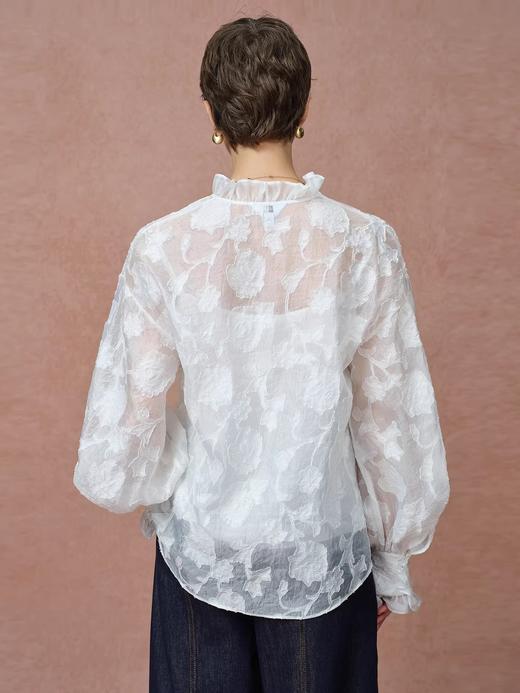 Fab*同款洛可可微透高级感剪花罩衫上衣 商品图7