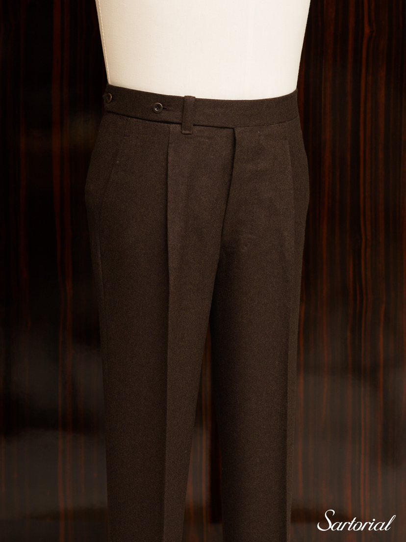 Ambrosi 咖色法兰绒裤装