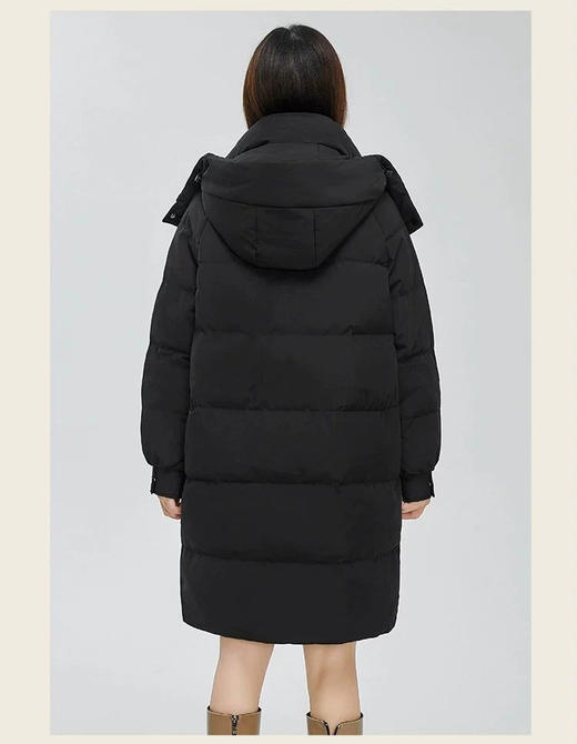 【合作款】冬季新款中长款可拆卸连帽宽松保暖加厚简约韩版羽绒服 商品图2