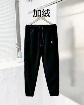 D012260银狐绒抽绳松紧腰运动休闲束脚华棉卫裤