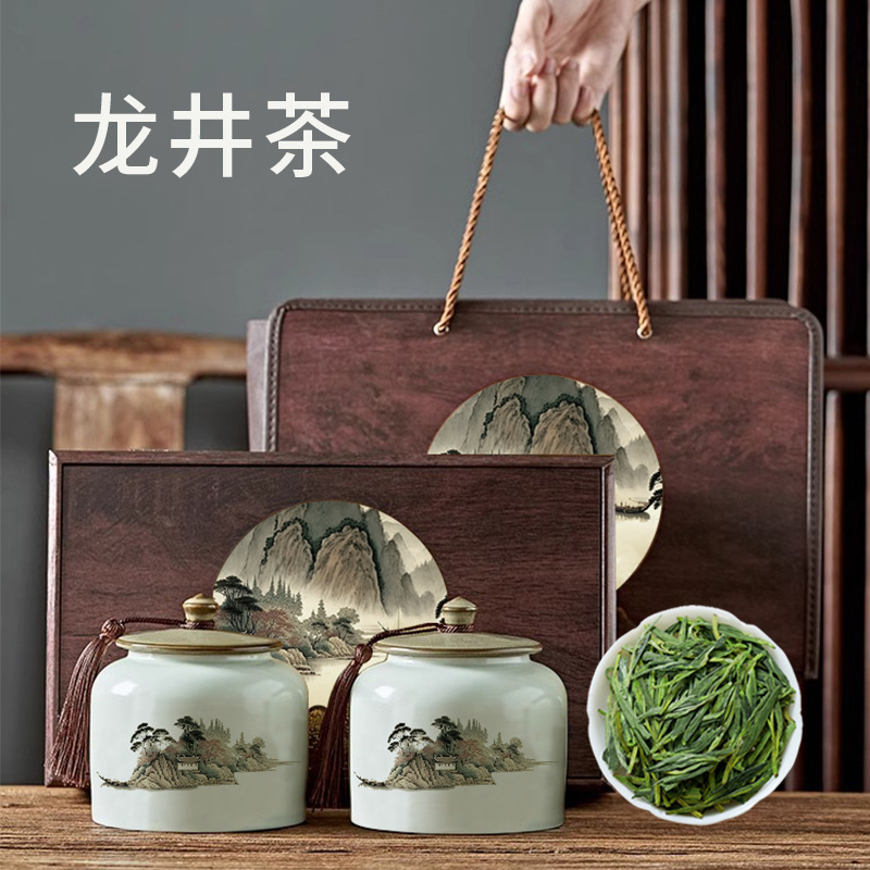 【好礼送好茶❗️明前龙井绿茶礼盒】源自核心产地高山茶园，明前龙井豆香，正宗茶叶礼盒装木桶，马年新年送礼好物年货礼盒L