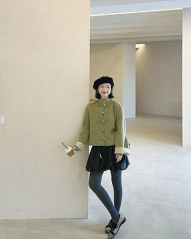 【来点不一样的】只可意会不可言传～柜1700+！姜妍同款！2026绵羊毛骆驼绒新中式大衣国风粉色短款外套！