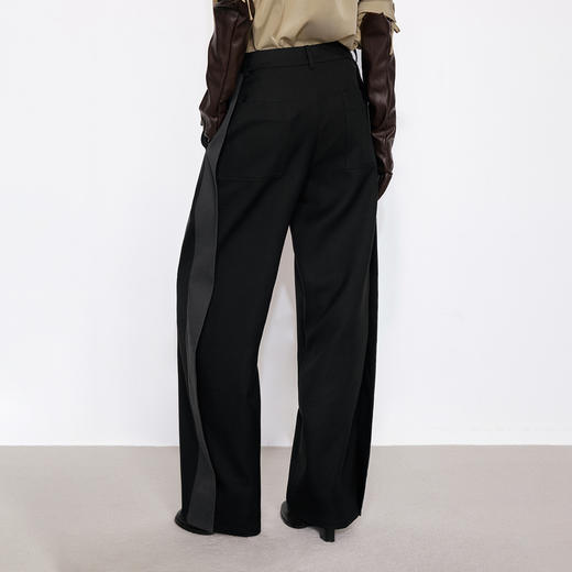 4.10-12号限时8.8折叠券🔥NUTH黑色拼接双褶宽松直筒西裤女 商品图3