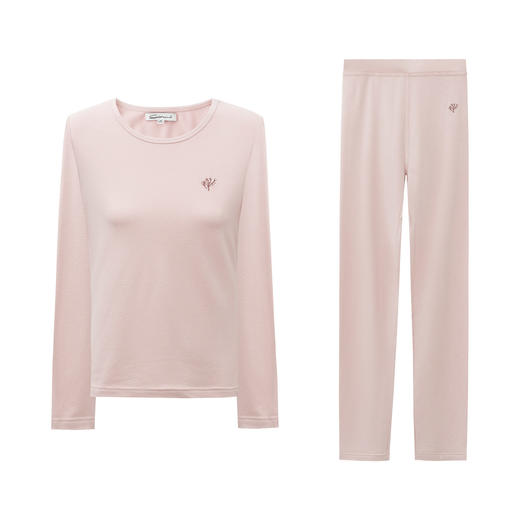 SELFWHO绵羊毛混纺撞色刺绣高弹打底衫女2025冬新款修身正肩上衣 商品图3