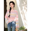 鹿向南「编织彩系」粉色慵懒风针织衫女春季高级洋气薄款罩衫上衣 商品缩略图0