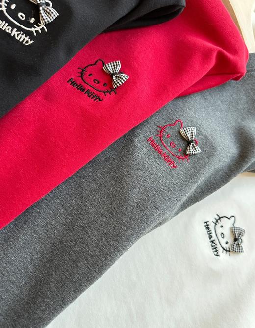 韩系正肩 KT 猫磨毛短袖T恤 商品图9