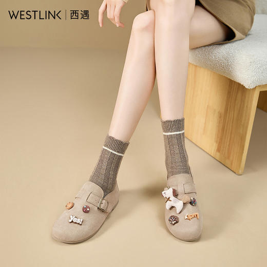 西遇马上有钱勃肯鞋女2026春季新款全包厚底增高单鞋卡通休闲鞋子K0166263 商品图2