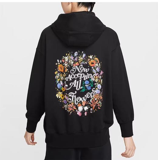 Nike耐克2025冬季款女士连帽套头刺绣卫衣HV8103-010 商品图1