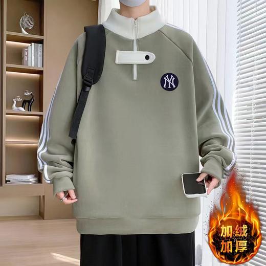F012207双面奥利绒加绒加厚半高领卫衣男女同款 商品图3