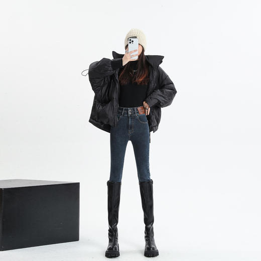 【紧身小脚牛仔裤】春秋新款 高腰显瘦修身靴裤 九分铅笔打底裤子  商品图2