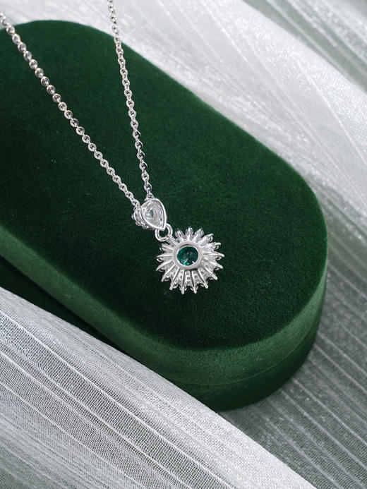 子佩集【昭华永续】银S925套链【PYT5036-XF】项链培育宝石祖母绿2601 商品图5