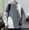 F012206都市气质风格撞色拼接针织衫套头毛衣 商品缩略图0