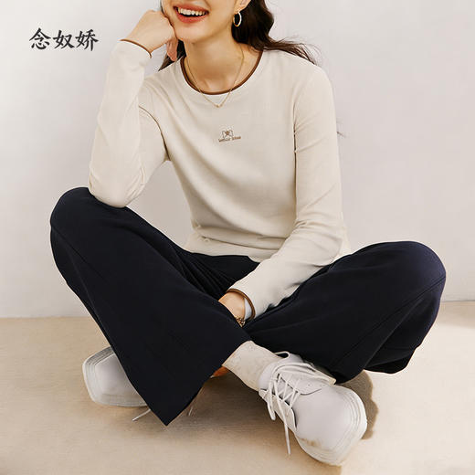 【商场同款】CNT5919 " 弹力松弛裤 " 全松紧腰头久坐不勒 立体捏梗设计更显瘦显腿长 深灰色直筒裤 商品图10