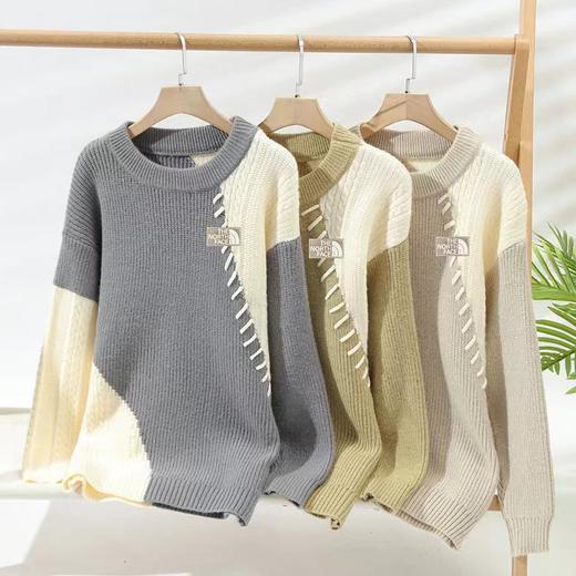 F012206都市气质风格撞色拼接针织衫套头毛衣 商品图6