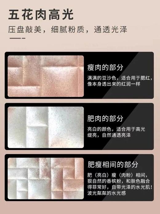 粉质软糯不飞粉✅一盘两用高光+眼影提亮💎芭比布朗五花肉高光眼影盘8g 商品图2