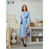 两三事 窗格晴语 2026春季新款温柔风印花拼接扭结a字连衣裙 商品缩略图0