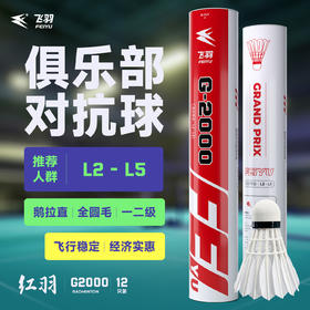 飞羽 羽毛球 比赛级 优质鹅毛 红羽-G2000