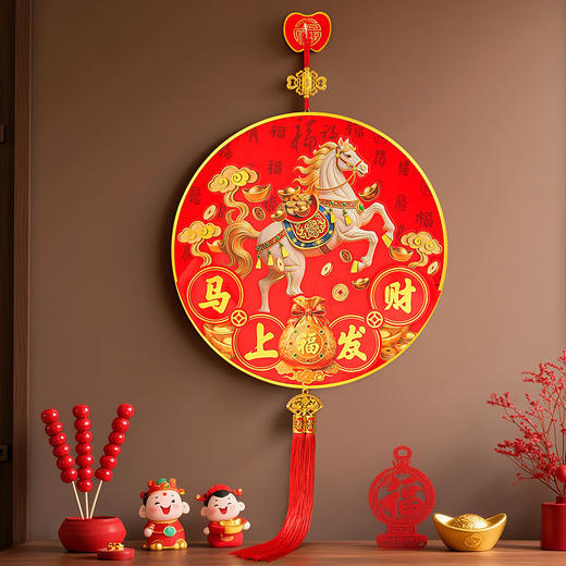 🔥马年福气挂件直接把年味焊在细节里✨这小萌马也太会了🐎【马年新年福气装饰挂件系列】 ✅ 仿5D毛绒刺绣感，清晰又高级😛红黄经典新年配色，喜庆却不俗气  商品图6