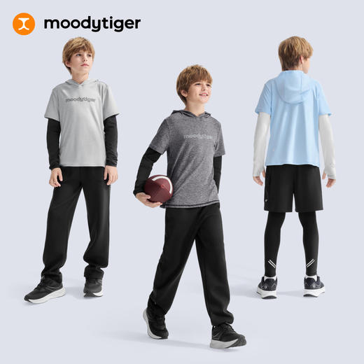 【大J专属】moodytiger男童长袖T恤26春新款儿童上衣连帽假两件61110102 商品图4