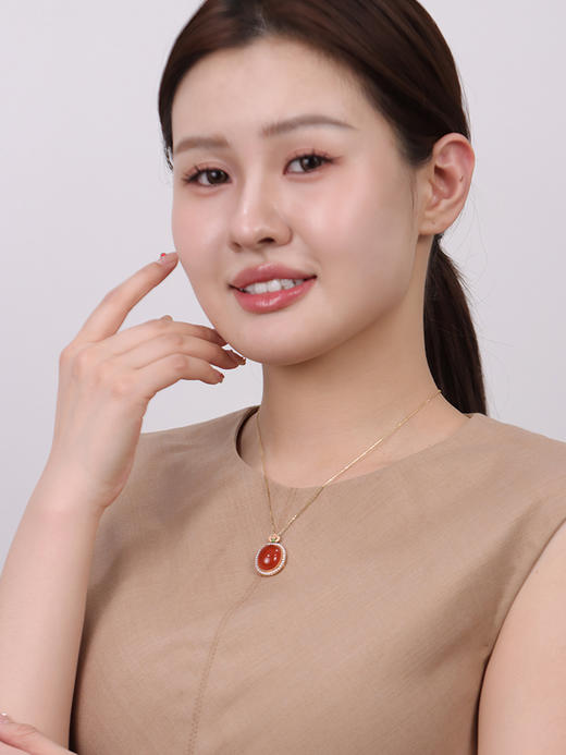 【挚友限定】18k云南保山南红冰红吊坠 商品图3