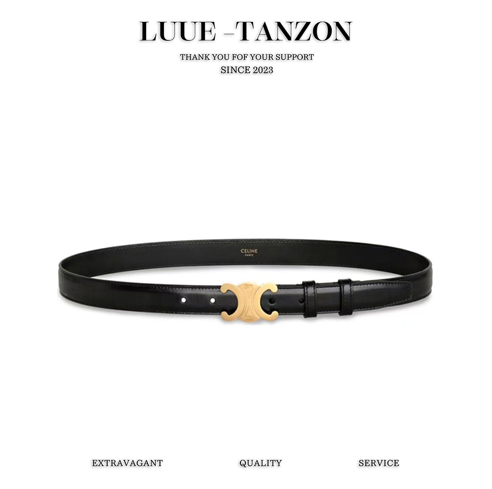 赛琳 全套包装 凯旋门徽标金扣潮流腰带 2.5CM（ZP*GD）