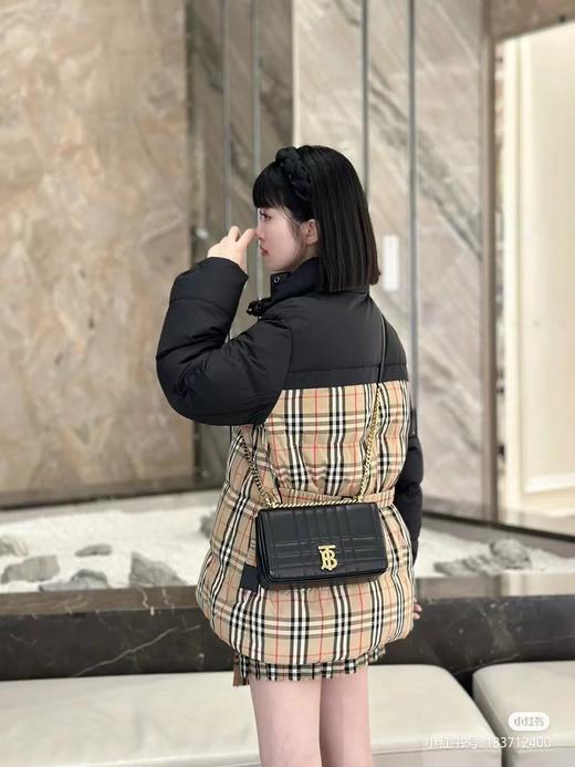 D012254新款格纹拼接双面两穿系腰带羽绒服外套女 商品图11