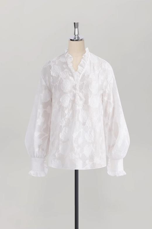 Fab*同款洛可可微透高级感剪花罩衫上衣 商品图6