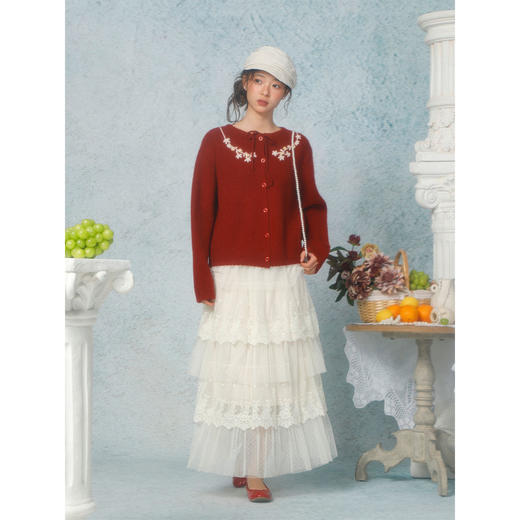 复古刺绣系带开衫毛衣-纪念日百货门店同款169261871 商品图2