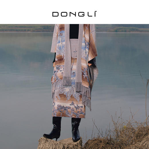 东黎 • 复苏的呼吸 山羊绒提花半裙 6166 商品图0