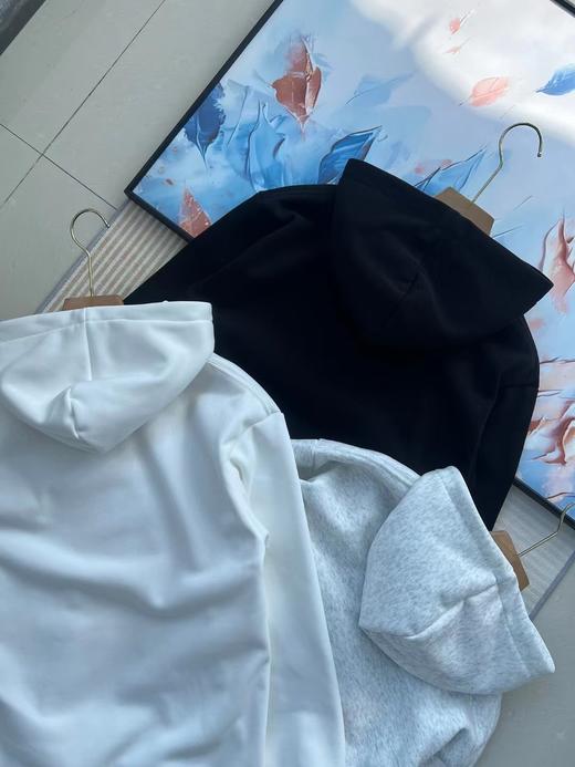 D012249高克重定织抓绒面料双色可选重磅抓绒连帽卫衣 商品图4