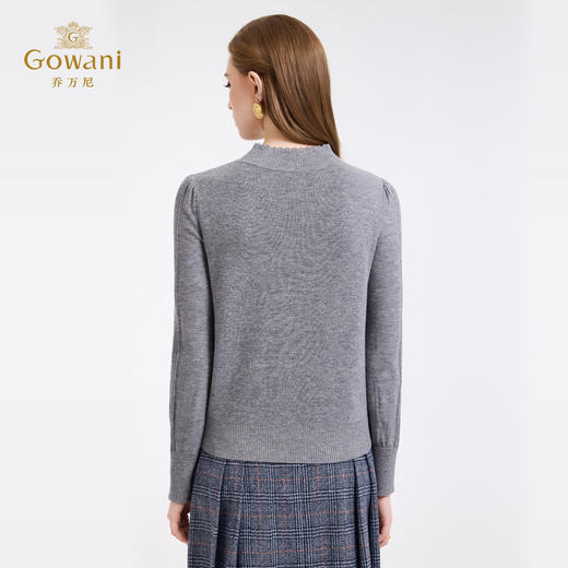 【100%绵羊毛】乔万尼新品冬云柔半高领木耳领温柔针织打底毛衣ED4M808 商品图9