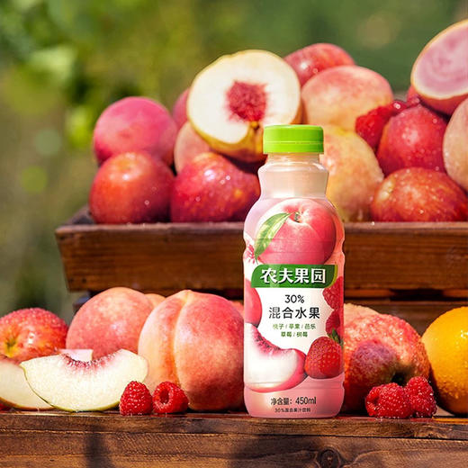 农夫果园30%混合水果（桃子/苹果/芭乐/草莓/树莓）果汁饮料450ml 商品图0