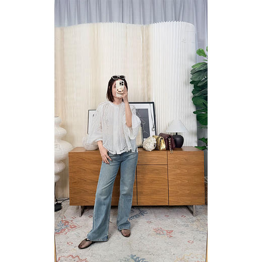 【贝拉推荐】自我取悦 2026早春 南法度假风格 超重工 激光刺绣100苎麻小衫 无龄感法式小衫 商品图5