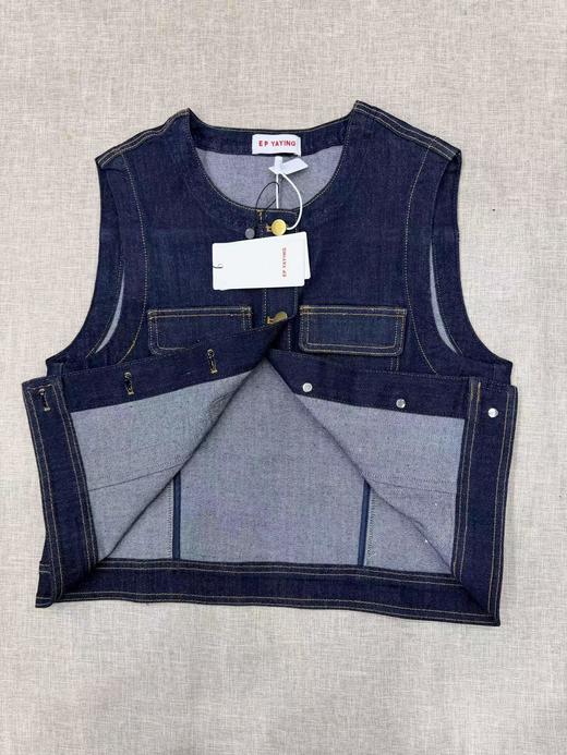 D012279春夏新款设计感口袋圆领 水洗牛仔背心马甲外套 商品图8