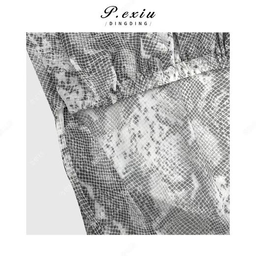 04-1潘依绣丁丁宠粉时髦不规则设计蛇纹翻领衬衫Q8542 商品图2